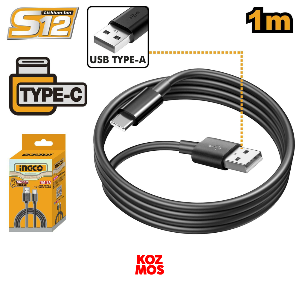 İngco 1 metre usb type-a to type-c kablo