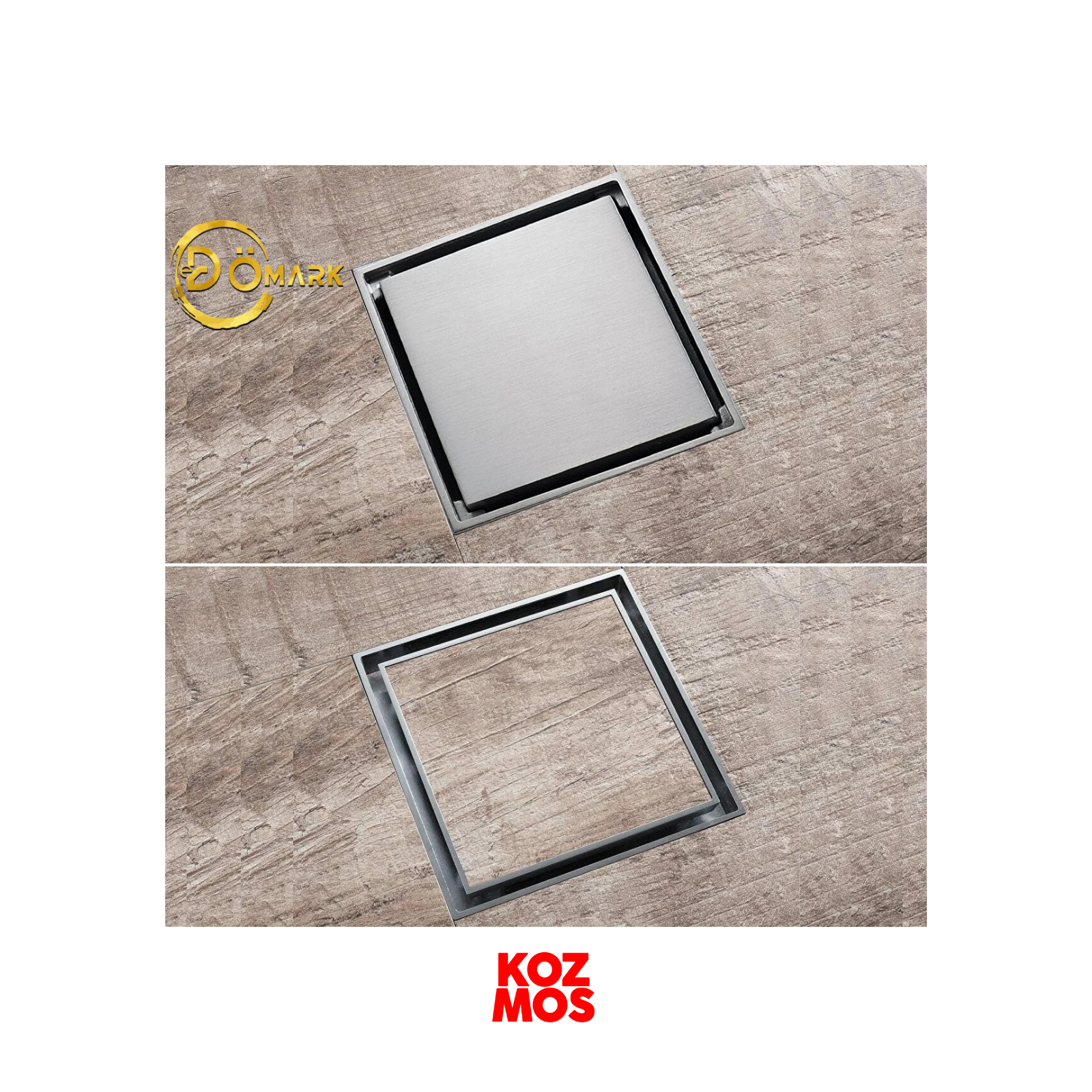 11x11 seramik uyumlu ankastre yer süzgeci - çelik - edömark