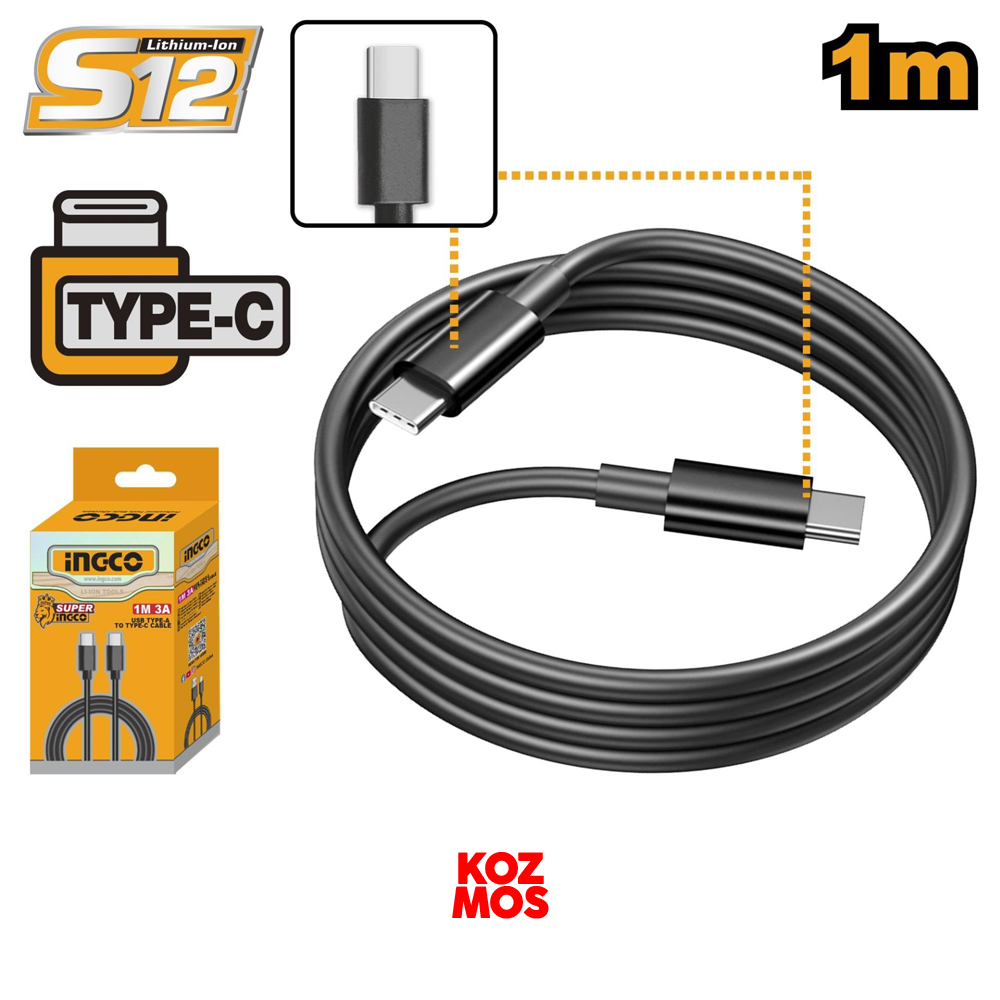İngco 1 metre usb type-c to type-c kablo
