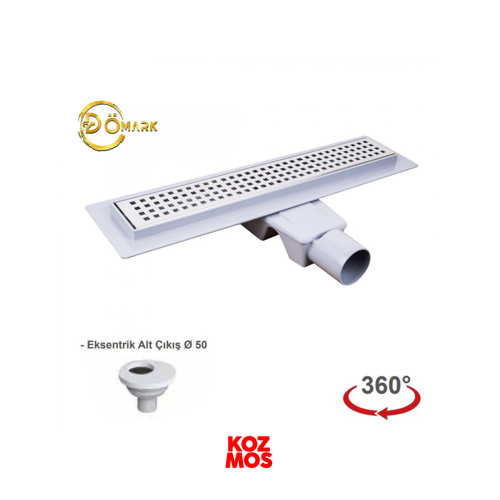 33 cm duş kanalı yalıtım uyumlu 360° s sifonlu - edömark