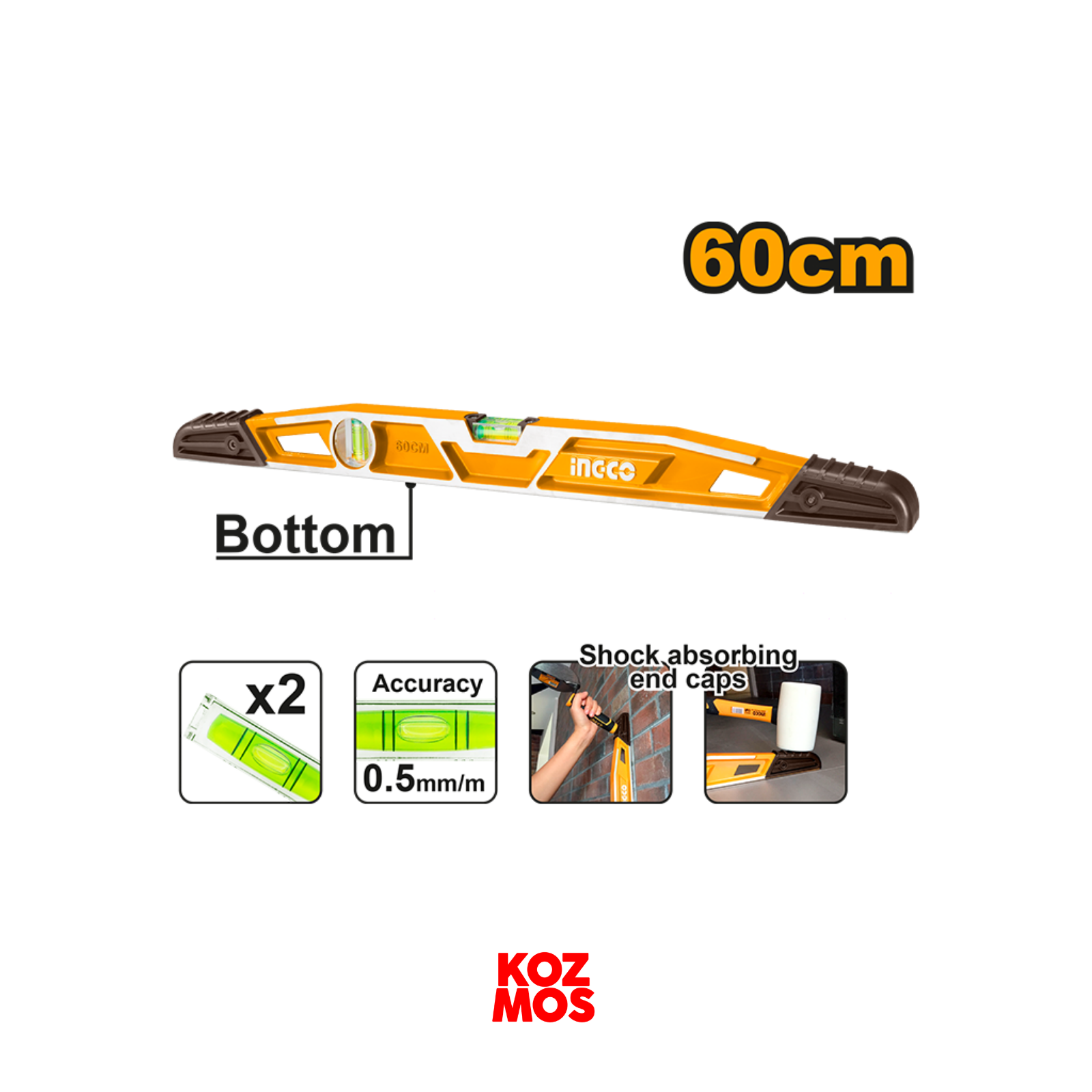 İngco hbsl08060 60 cm su terazisi ağır hizmet tipi