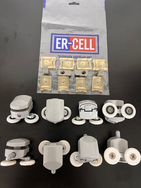 Duşakabin tekerliği gri takım - 8 adet