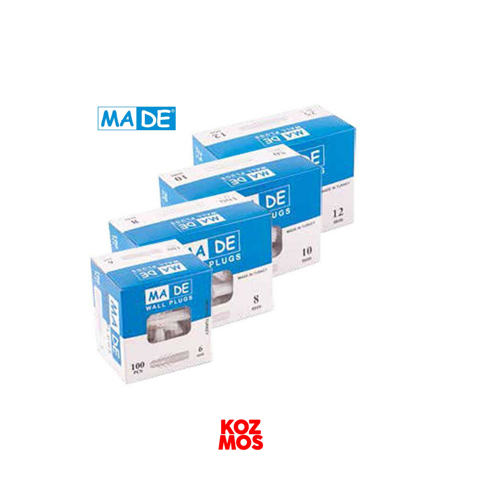 10 mm standart kutulu dübel 50 adet - made